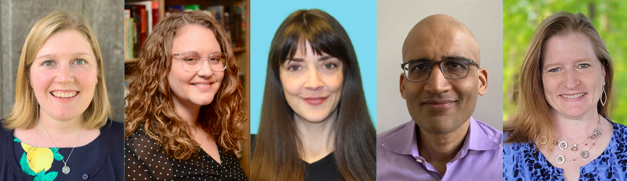 Headshots of newly-elected Rails board members. From left to right: Amanda Kowalcze, Emily Porter, Jennifer Cutshall, Anupam Goel, Karen Voitik.