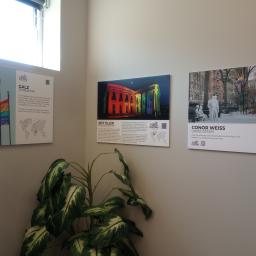 Image shows three poster/photos celebrating Pride Month.