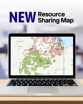 computer showing resource sharing map