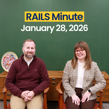 Dan Bostrom and Dan Monica sit in chairs. Rails Minute. January 28, 2026.