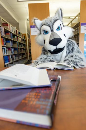Wiley the Wolf Mascot Reading