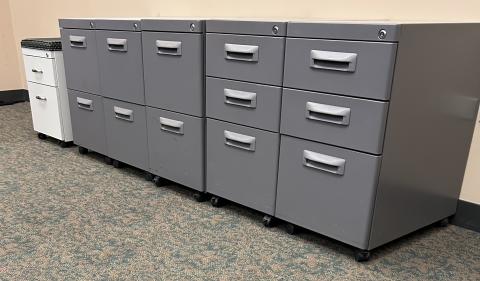 Various Short Metal File Cabinets