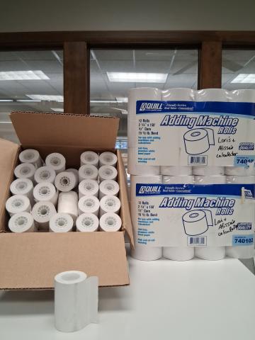 Adding machine paper rolls